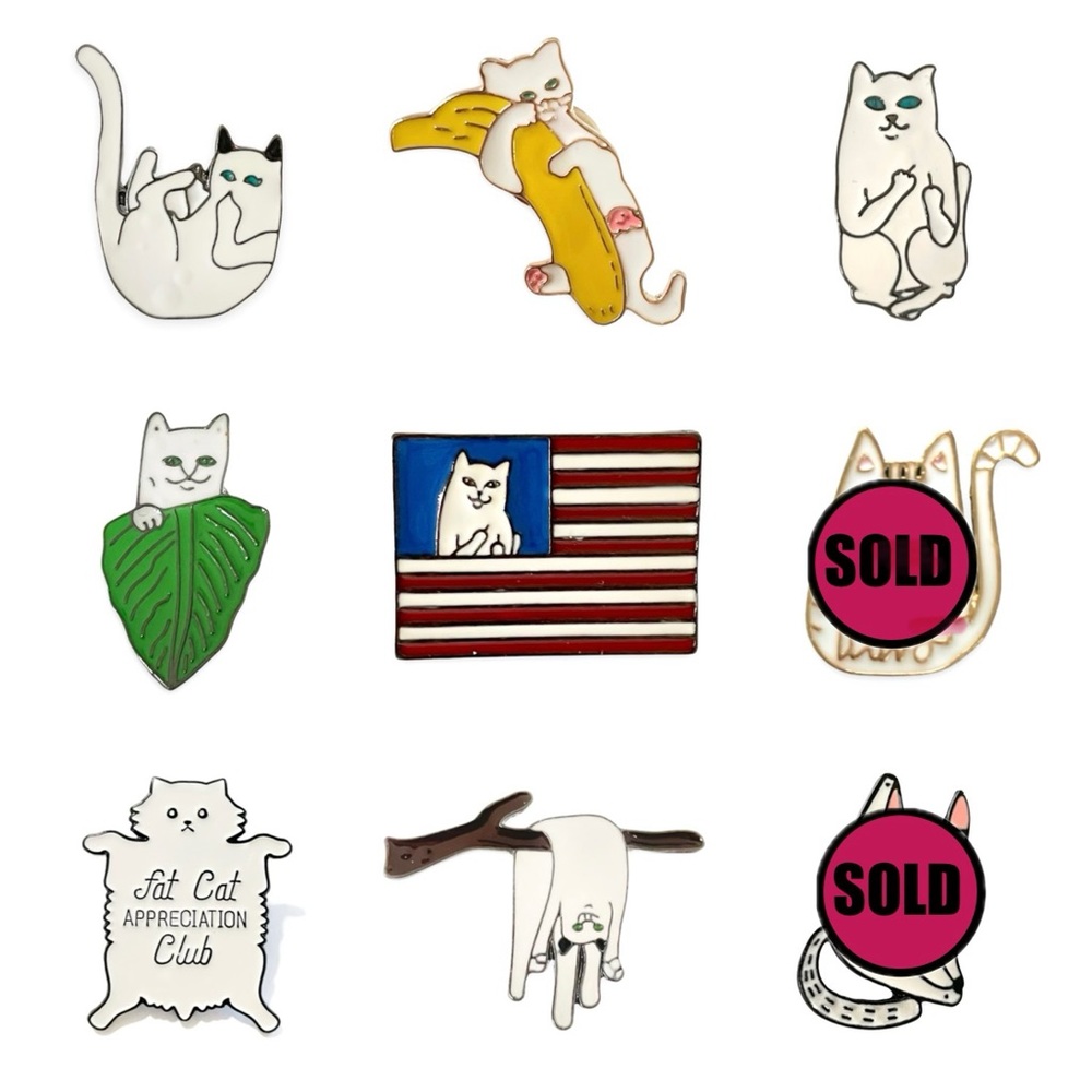 RipNDip Salvador Dali Melting Cat Lapel Pin - Picture 3 of 3